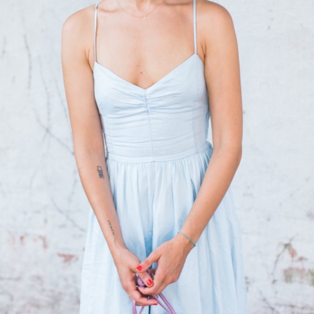 American Apparel Chambray Lace-Up Dress